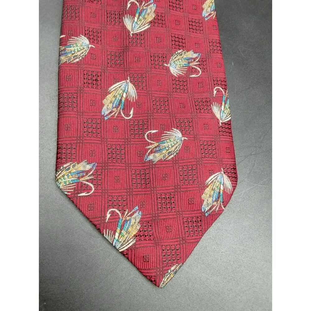 Robert Talbott Best of Class Nordstrom Silk Tie Fly Fishing Lures 59” Hand Sewn